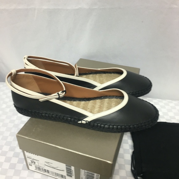 Giorgio Armani Ankle Strap Flat X1S010 39 Black/White  New w/ Box - Picture 4 of 7